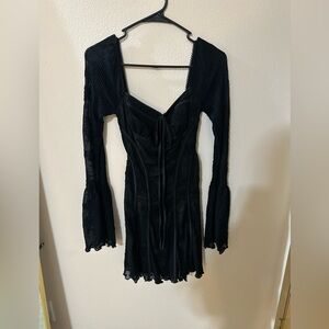 Elegant Black Lace Womens Dress